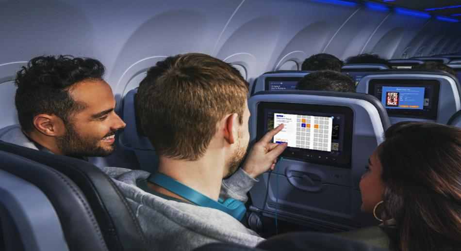JetBlue pantallas en los asientos aerolínea