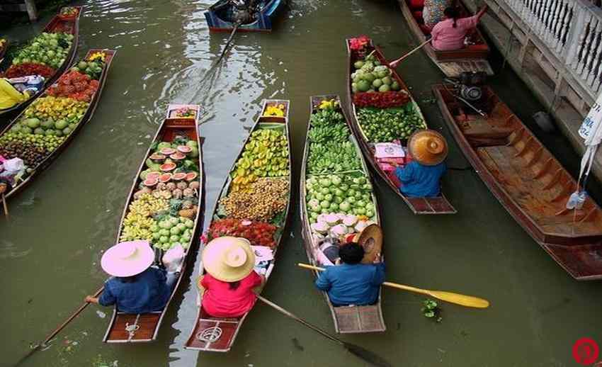 8 Mercados asiáticos flotantes Pinterest 1