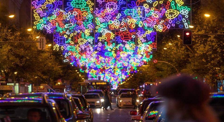 Alumbrado de Navidad de la calle Serrano en Madrid