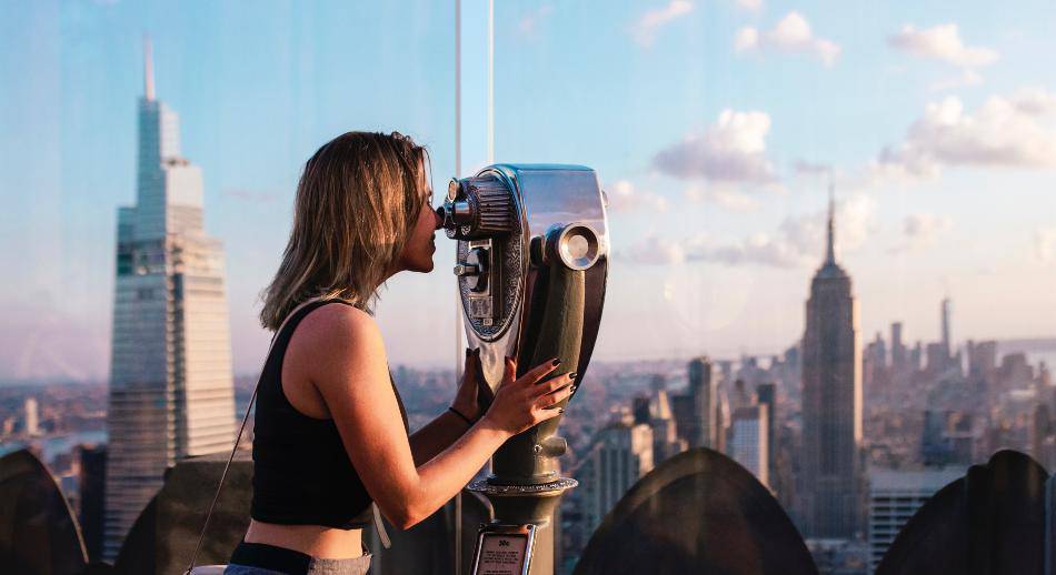 Prismáticos turísticos para ver de cerca el paisaje urbano de New York