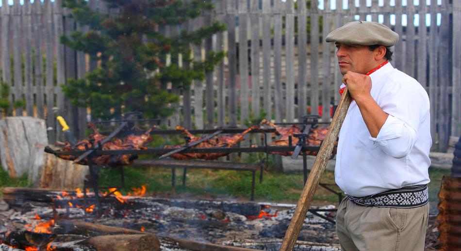 Patagonia cordero asado con leña