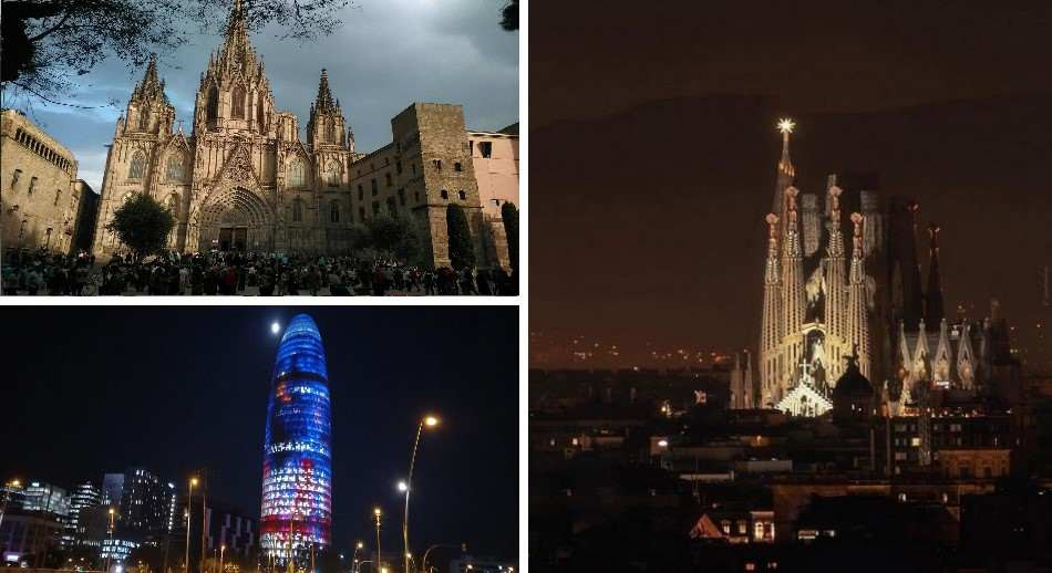 Barcelona, Catedral, Sagrada Familia y La Torre de Glorias
