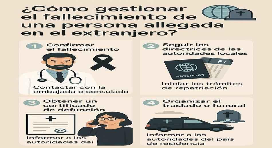 ¿Cómo gestionar el fallecimiento de una persona allegada en el extranjero?