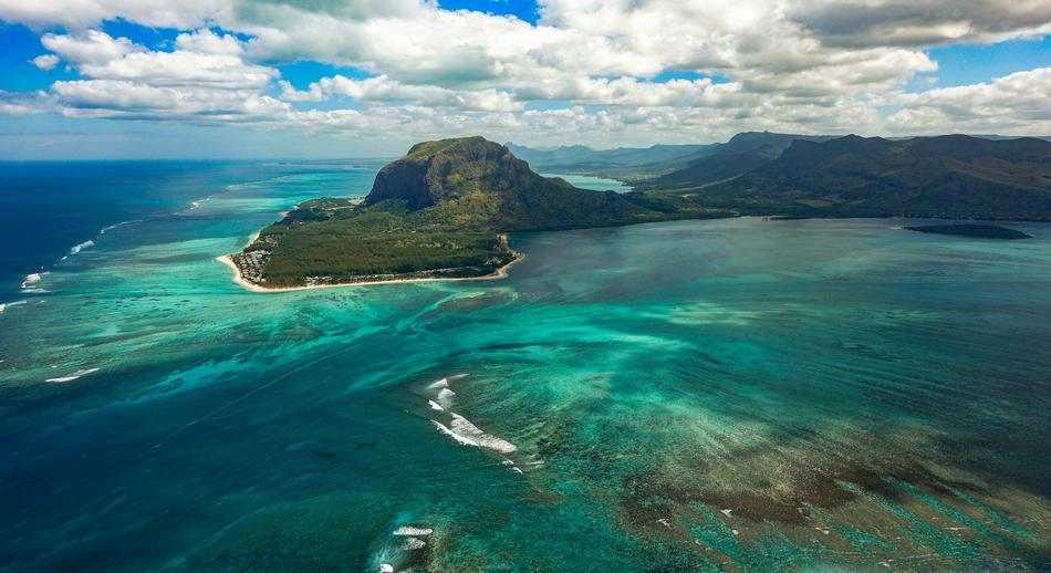 Playa de Le Morne en islas Mauricio