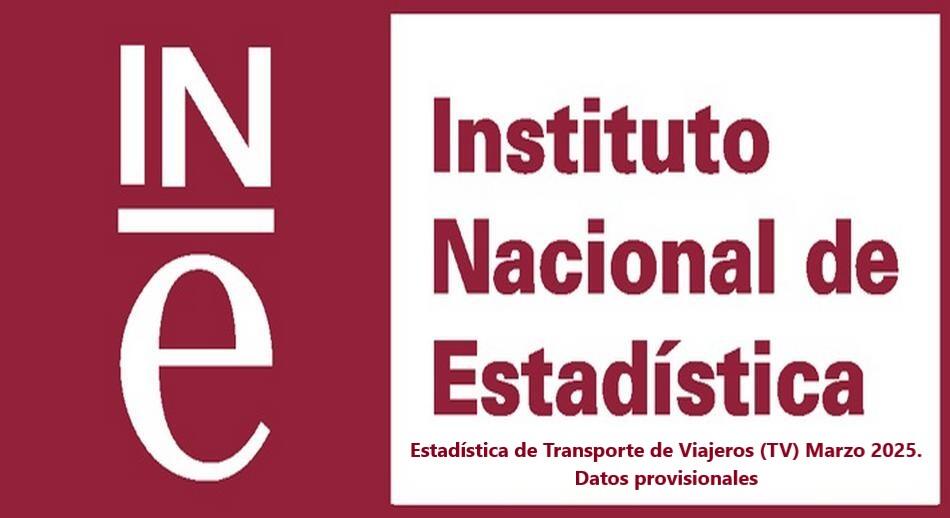 Estadística de Transporte de Viajeros (TV) Marzo 2025. Datos provisionales