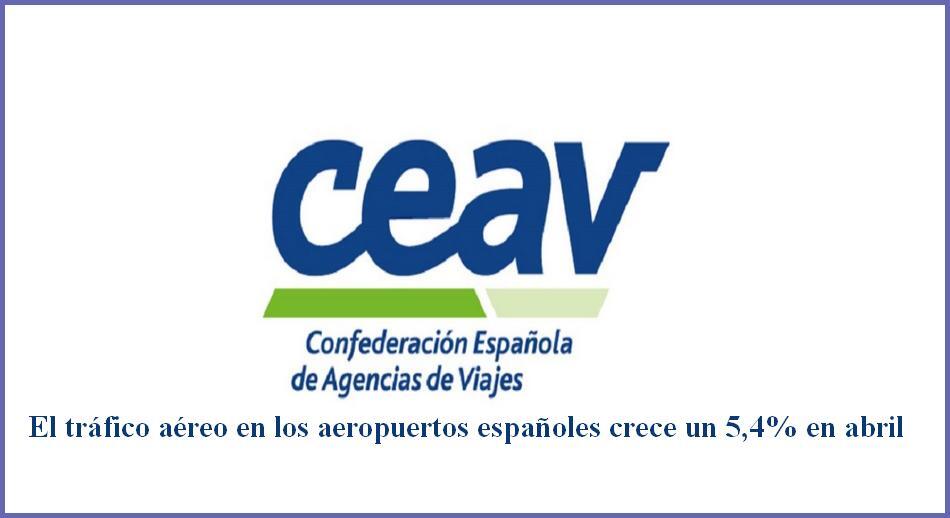 El tráfico aéreo en los aeropuertos españoles crece un 5,4% en abril
