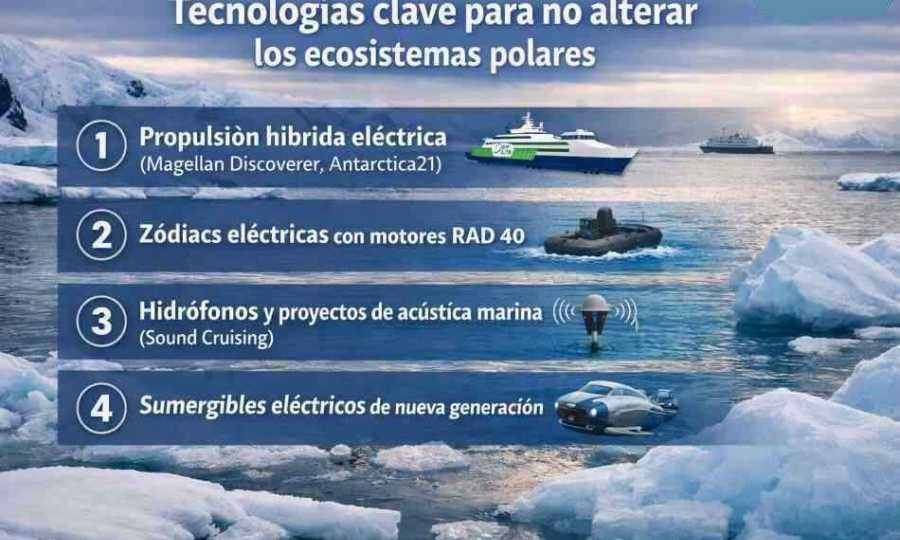 Tecnología para no alterar los ecosistemas en los polos. Los cruceros mas ecologistas