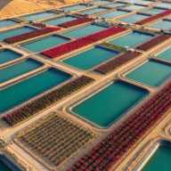 China crea  piscifactorías en el desierto y las  alterna  con rosas